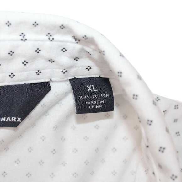 Hart Schaffner Marx Mens Sz XL Geometric Pattern Short Sleeve Button Front Shirt - Picture 8 of 9